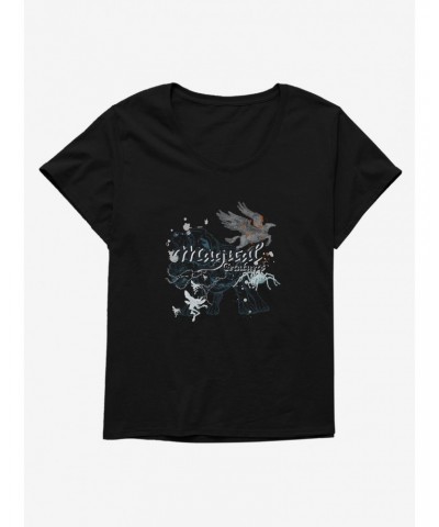 Harry Potter Magical Creatures Sketch Girls T-Shirt Plus Size $7.86 T-Shirts