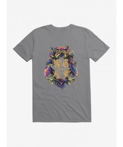 Harry Potter Hogwarts Floral Shield T-Shirt $9.56 T-Shirts