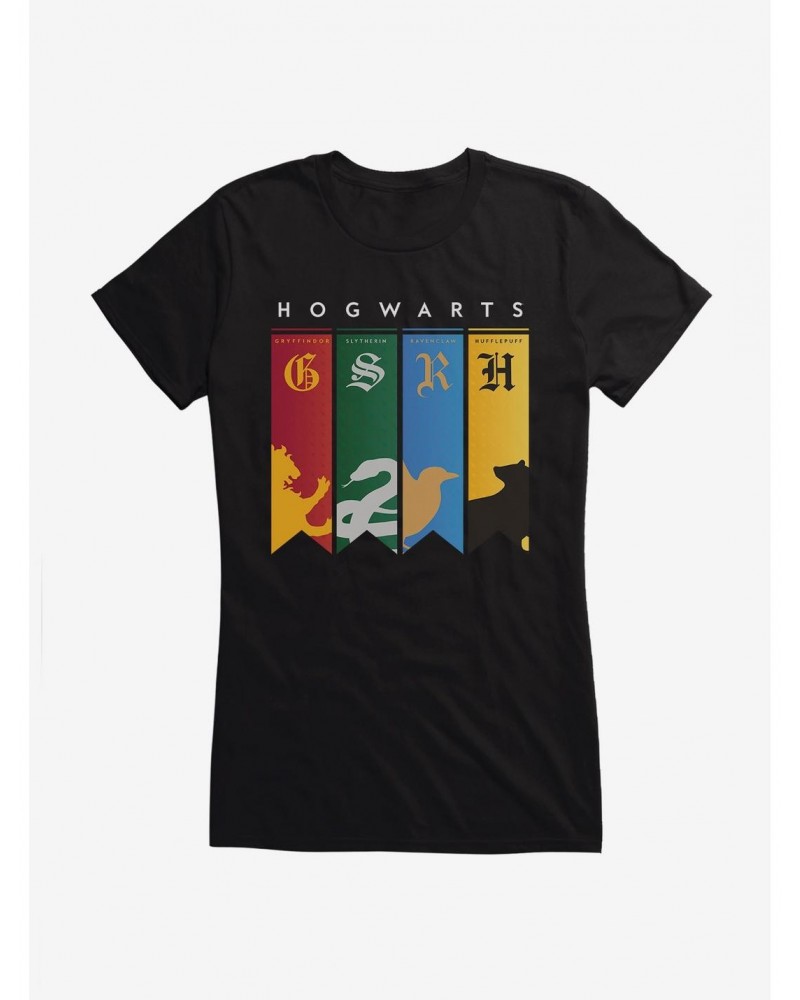 Harry Potter Hogwarts School House Banners Girls T-Shirt $8.37 T-Shirts