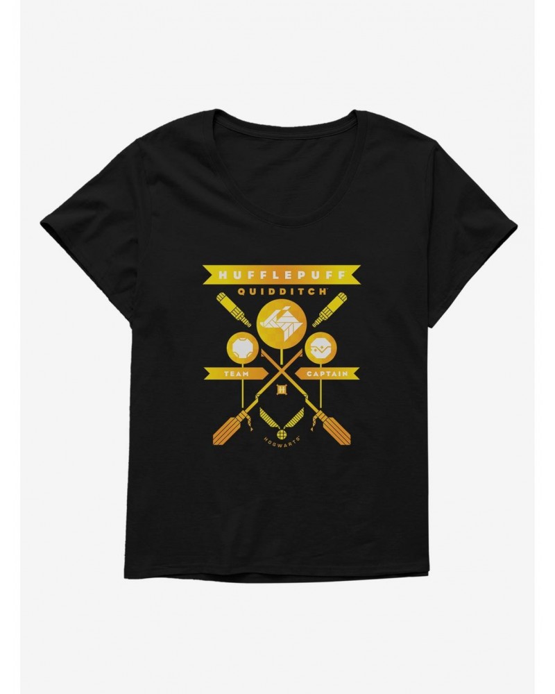 Harry Potter Hufflepuff Quidditch Team Captain Girls T-Shirt Plus Size $9.25 T-Shirts