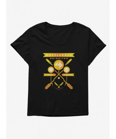 Harry Potter Hufflepuff Quidditch Team Captain Girls T-Shirt Plus Size $9.25 T-Shirts