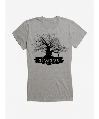 Harry Potter Always Tree Girls Black T-Shirt $7.17 T-Shirts