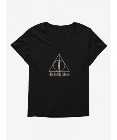 Harry Potter Simple The Deathly Hallows Girls T-Shirt Plus Size $8.32 T-Shirts