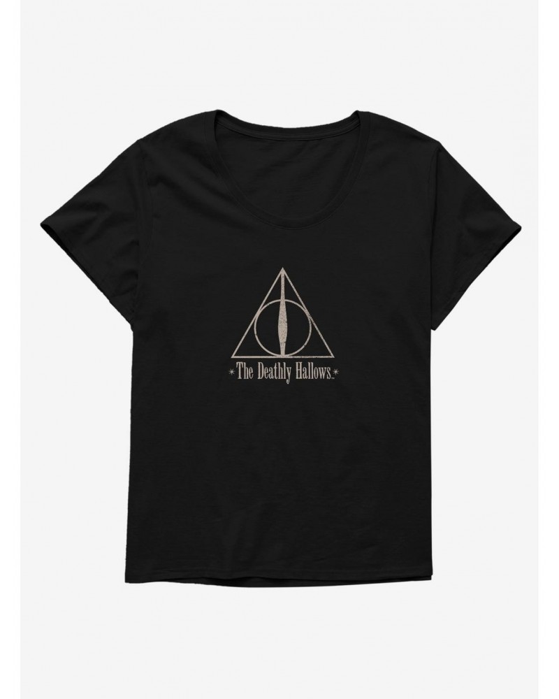 Harry Potter Simple The Deathly Hallows Girls T-Shirt Plus Size $8.32 T-Shirts