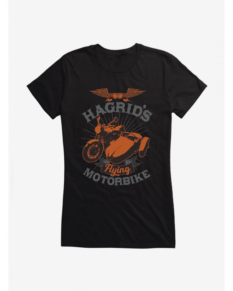 Harry Potter Hagrid's Flying Motorbike Bronze Icon Girls T-Shirt $7.37 T-Shirts