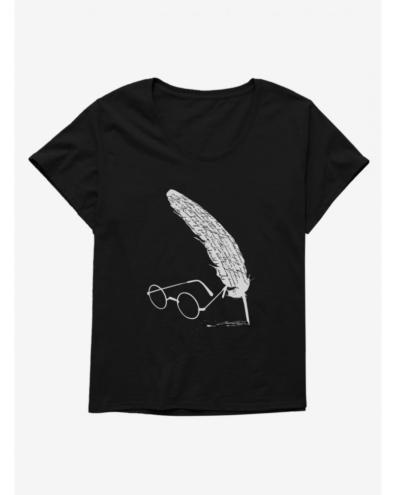 Harry Potter Glasses & Quill Girls T-Shirt Plus Size $9.48 T-Shirts