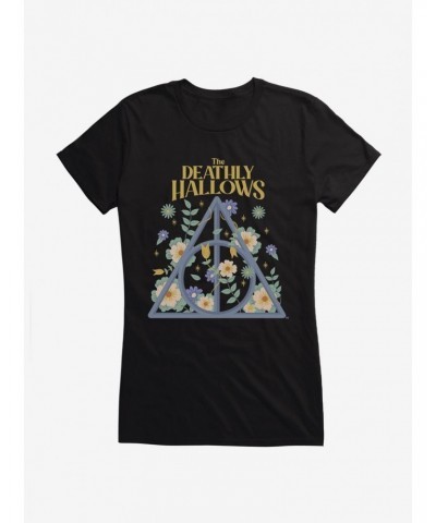 Harry Potter The Deathly Hallows Flowers Girls T-Shirt $7.17 T-Shirts