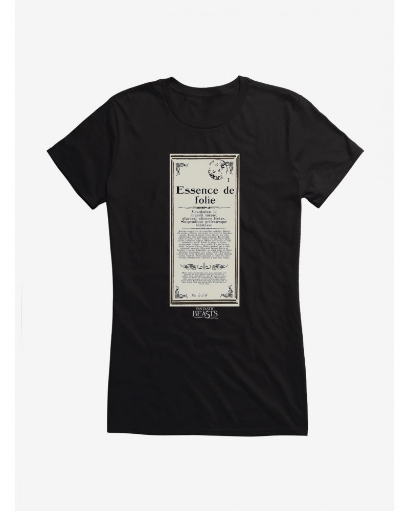 Fantastic Beasts Herbology Essence de Folie Script Girls T-Shirt $8.96 T-Shirts