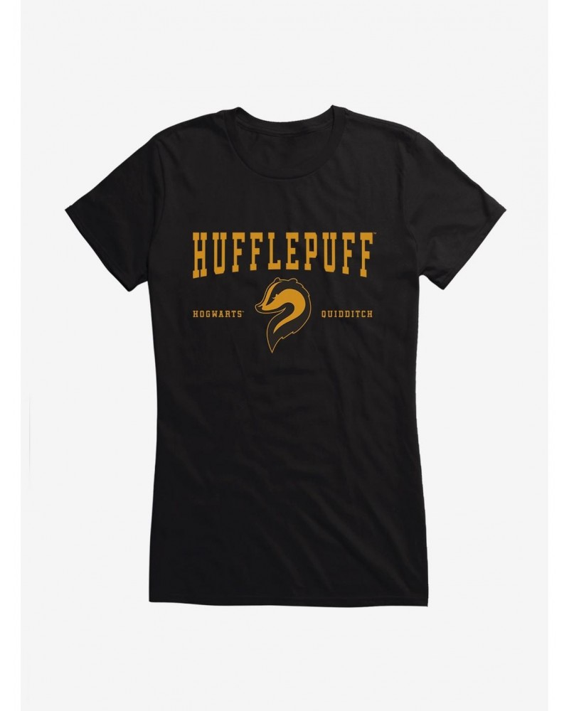 Harry Potter Hufflepuff Quidditch Symbol Girls T-Shirt $7.37 T-Shirts