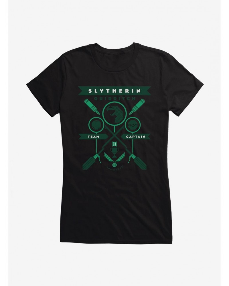 Harry Potter Slytherin Quidditch Team Captain Girls T-Shirt $9.76 T-Shirts