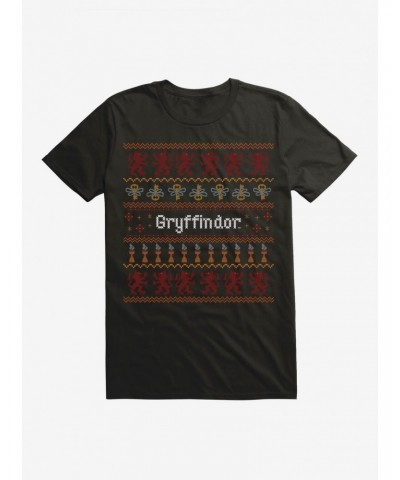 Harry Potter Gryffindor Ugly Christmas Pattern T-Shirt $8.22 T-Shirts