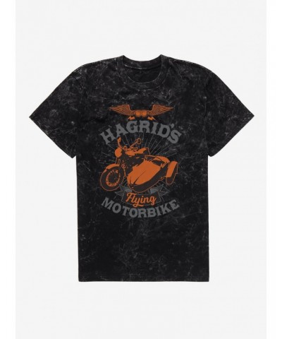 Harry Potter Hagrid's Flying Motorbike Mineral Wash T-Shirt $8.08 T-Shirts