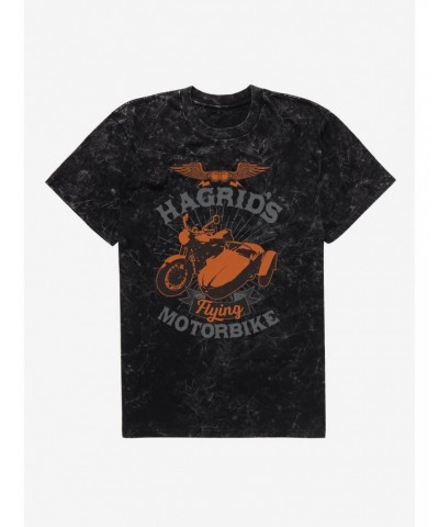 Harry Potter Hagrid's Flying Motorbike Mineral Wash T-Shirt $8.08 T-Shirts