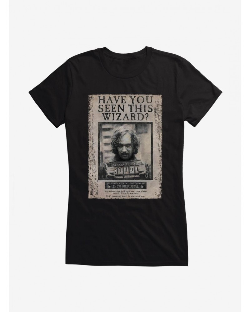 Harry Potter Sirius Black Wanted Poster Girls T-Shirt $8.17 T-Shirts