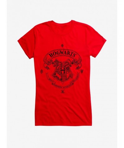 Harry Potter Hogwarts Shield Outline Girls T-Shirt $8.17 T-Shirts