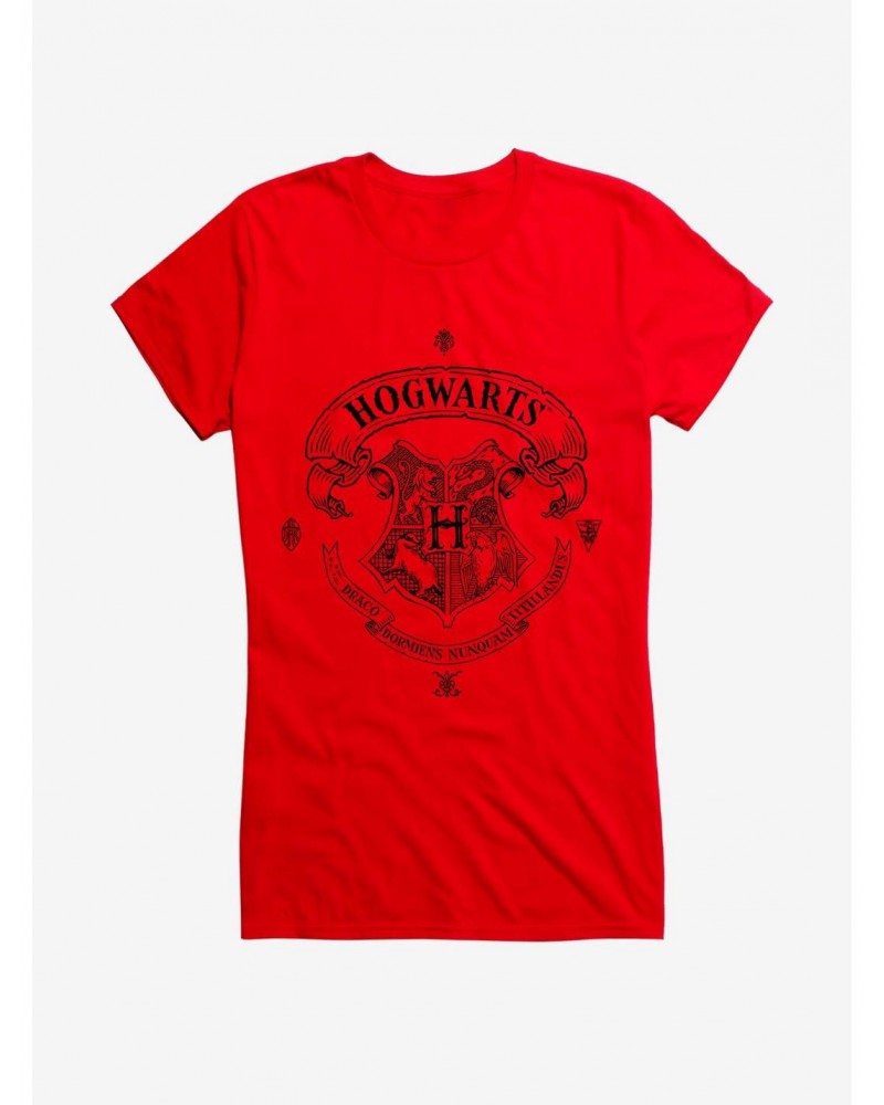 Harry Potter Hogwarts Shield Outline Girls T-Shirt $8.17 T-Shirts