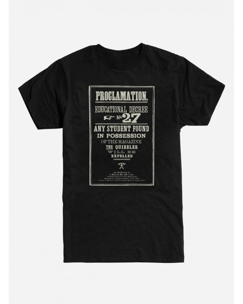 Harry Potter Proclamation No.27 T-Shirt $7.27 T-Shirts