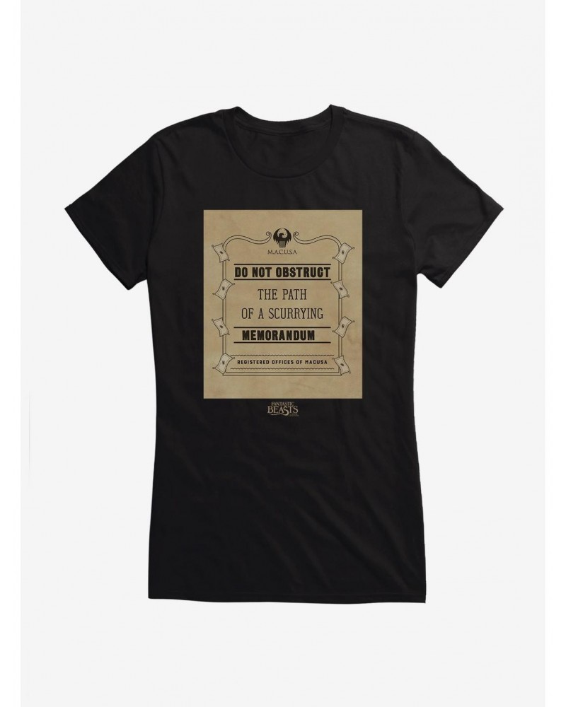 Fantastic Beasts Do Not Obstruct Girls T-Shirt $7.37 T-Shirts