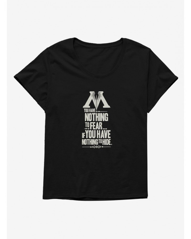 Harry Potter Nothing To Fear Nothing To Hide Girls T-Shirt Plus Size $8.79 T-Shirts