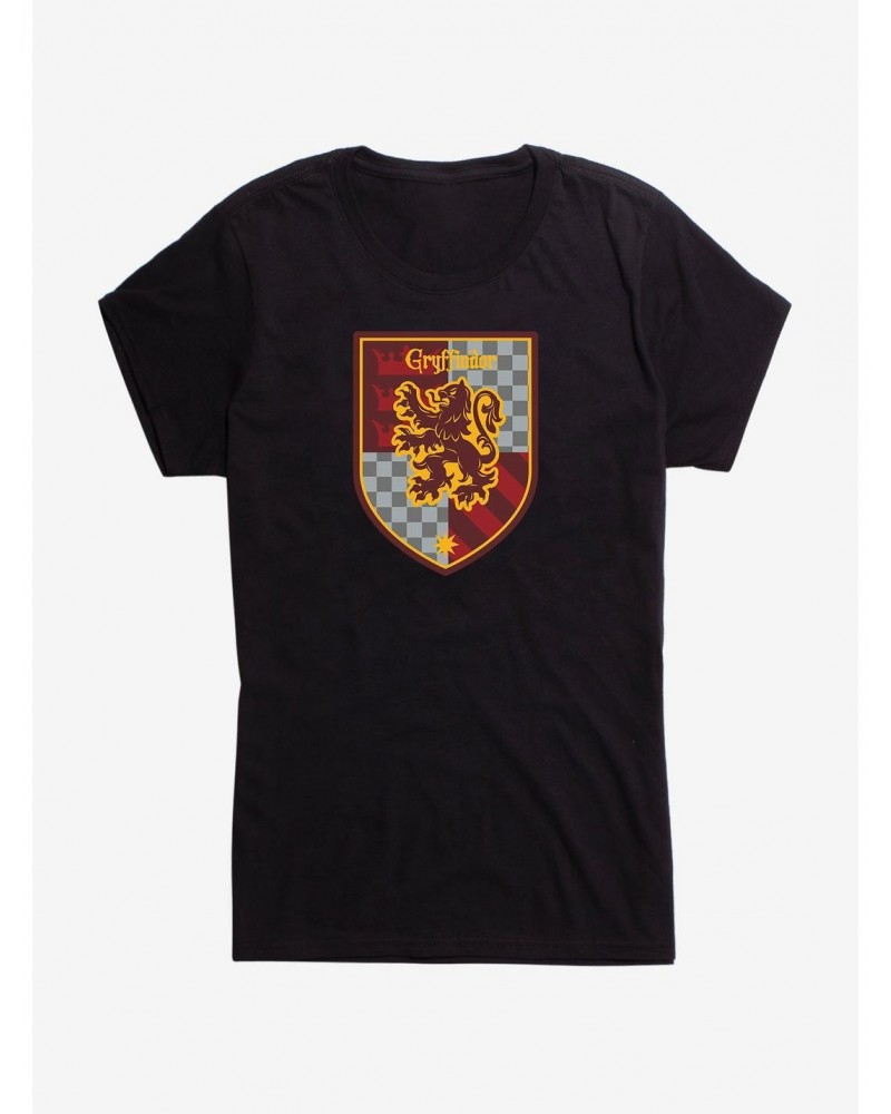 Harry Potter Gryffindor Checkered Shield Girls T-Shirt $7.97 T-Shirts