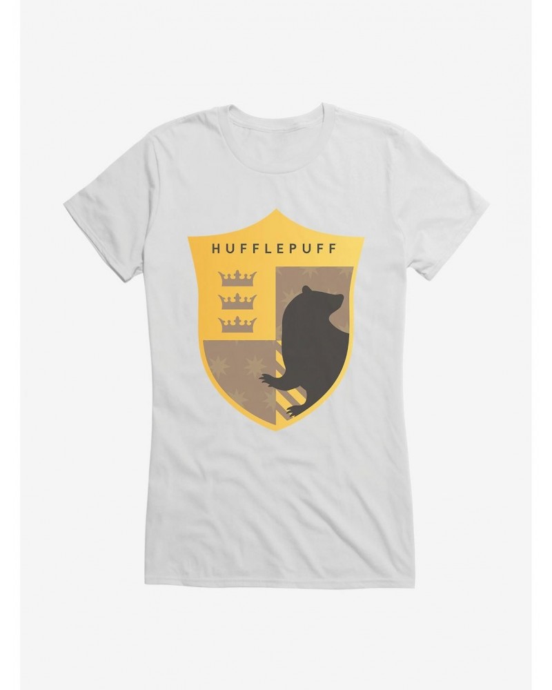 Harry Potter Hufflepuff Triple Crown Crest Girls T-Shirt $6.97 T-Shirts