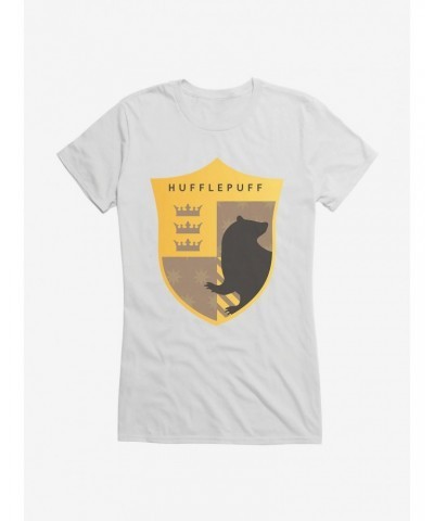 Harry Potter Hufflepuff Triple Crown Crest Girls T-Shirt $6.97 T-Shirts