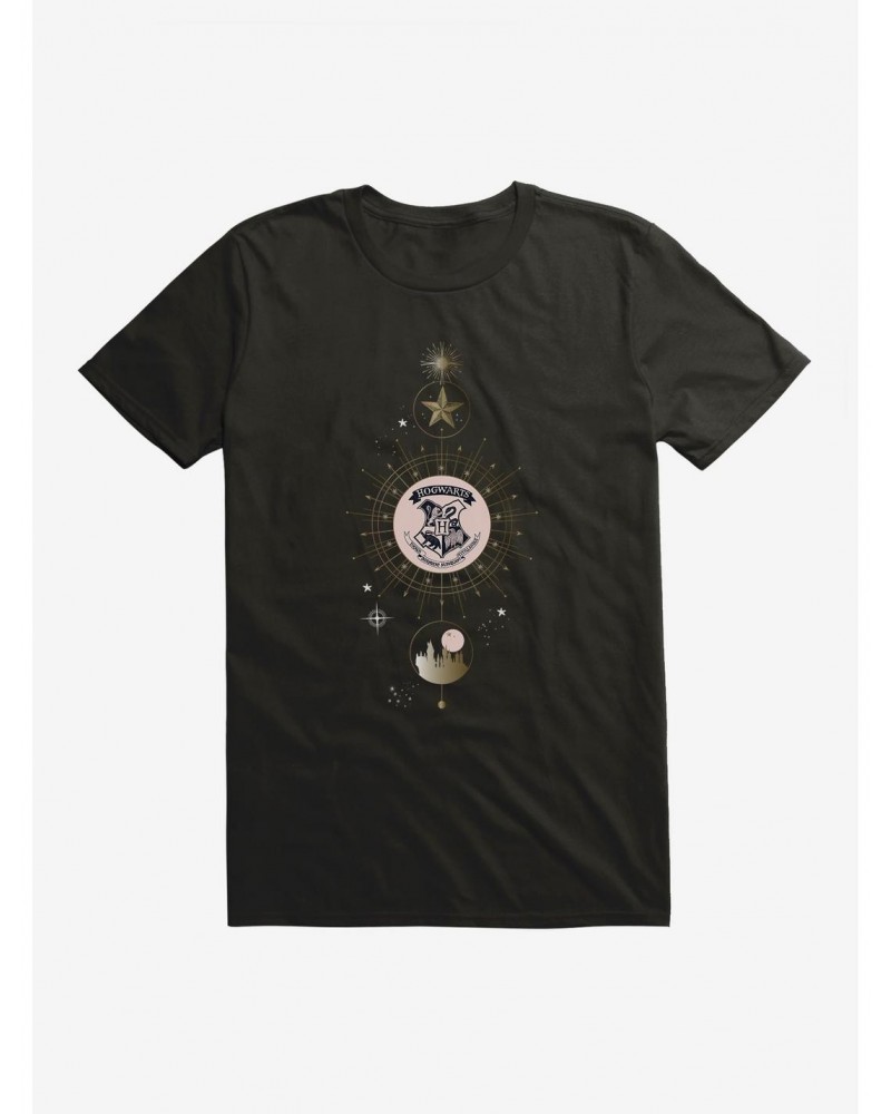 Harry Potter Hogwarts Black Shield Christmas T-Shirt $9.18 T-Shirts