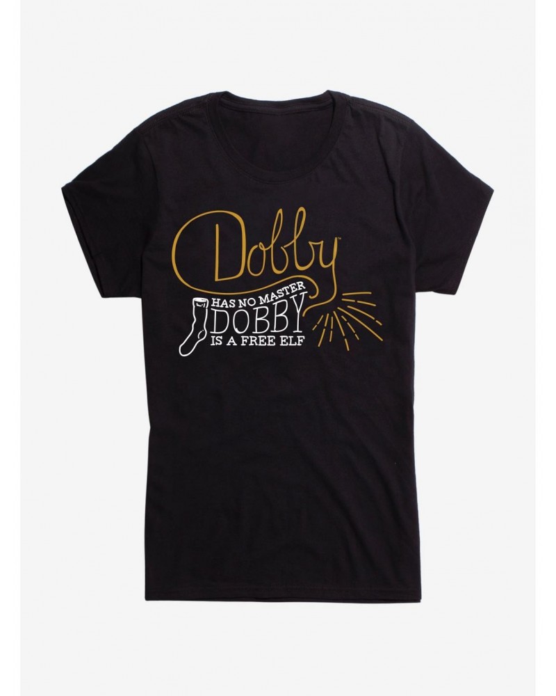 Harry Potter Dobby Is Free Elf Script Girls T-Shirt $7.77 T-Shirts