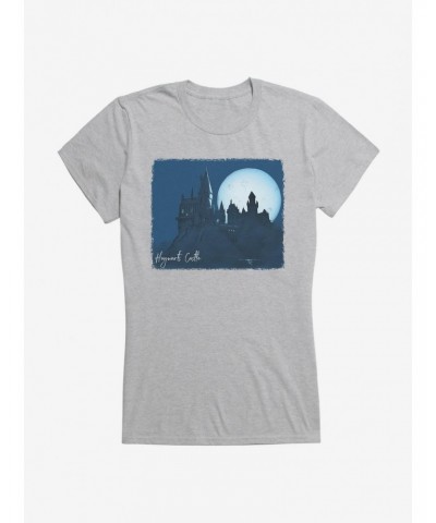 Harry Potter Hogwarts Castle Supermoon Illustrated Girls T-Shirt $6.18 T-Shirts