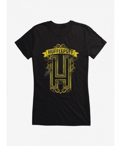 Harry Potter Hufflepuff H Girls T-Shirt $7.77 T-Shirts