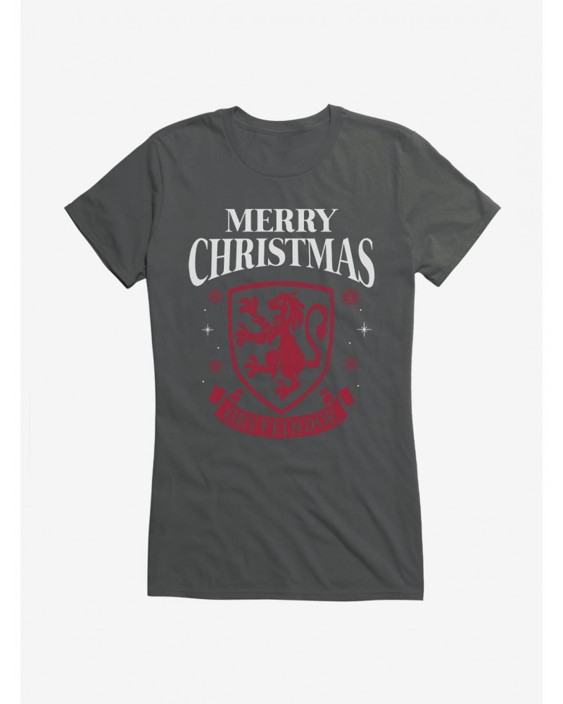 Harry Potter Merry Christmas Gryffindor Girls T-Shirt $9.36 T-Shirts