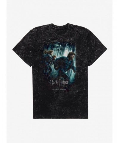 Harry Potter and the Deathly Hallows: Part 1 Movie Poster Mineral Wash T-Shirt $7.04 T-Shirts