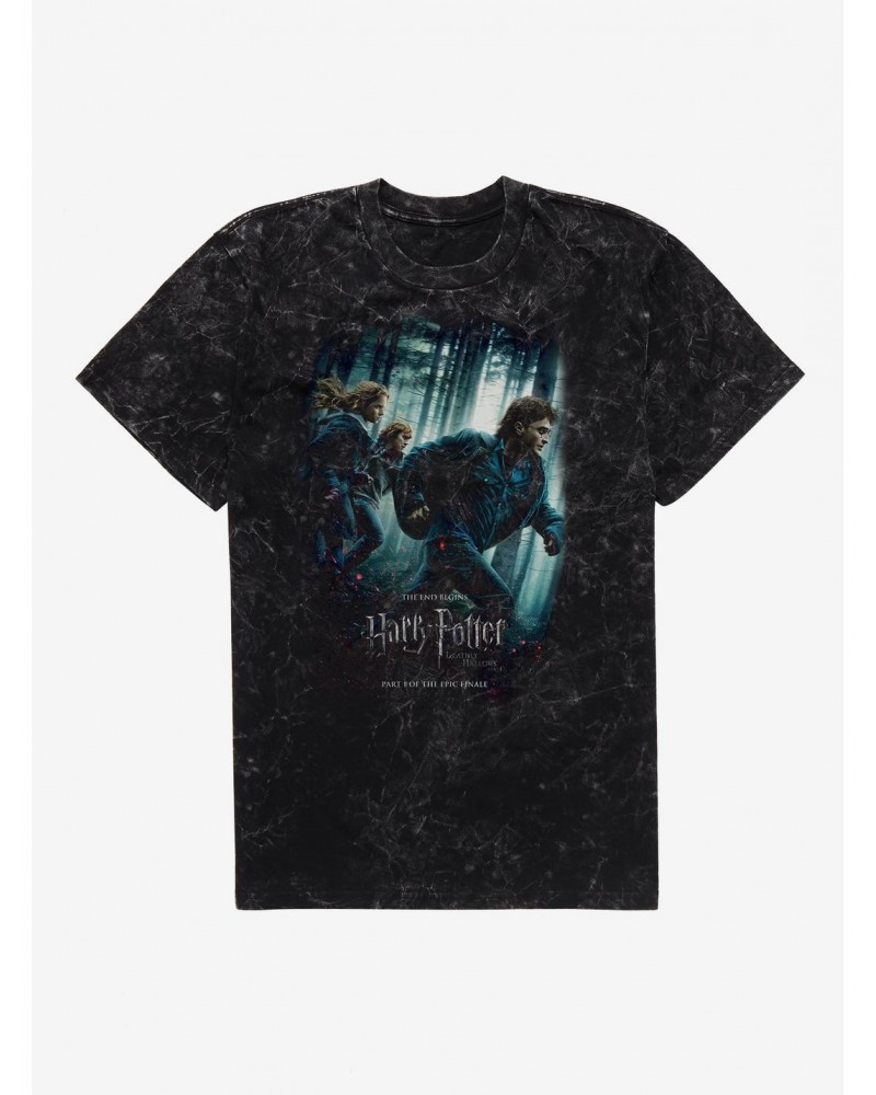 Harry Potter and the Deathly Hallows: Part 1 Movie Poster Mineral Wash T-Shirt $7.04 T-Shirts