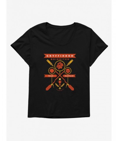 Harry Potter Gryffindor Quidditch Team Captain Girls T-Shirt Plus Size $10.17 T-Shirts