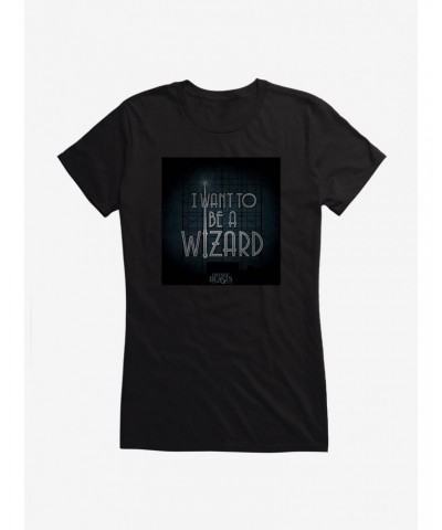 Fantastic Beasts I Want To Be A Wizard Girls T-Shirt $7.37 T-Shirts