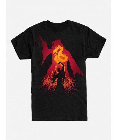 Harry Potter Dumbledore Fire Silhouette T-Shirt $7.65 T-Shirts