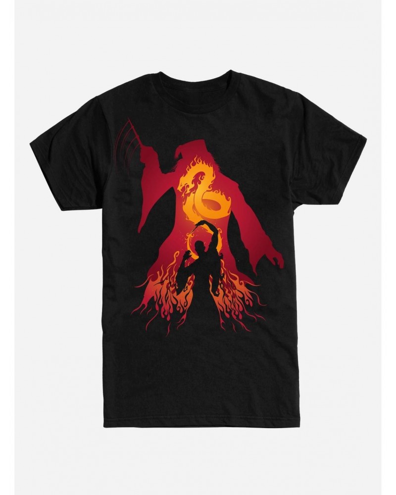 Harry Potter Dumbledore Fire Silhouette T-Shirt $7.65 T-Shirts