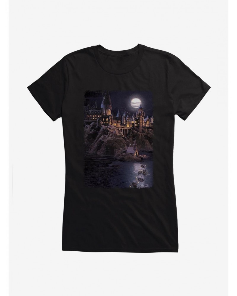 Harry Potter Boats To Hogwarts Dock Girls T-Shirt $7.57 T-Shirts